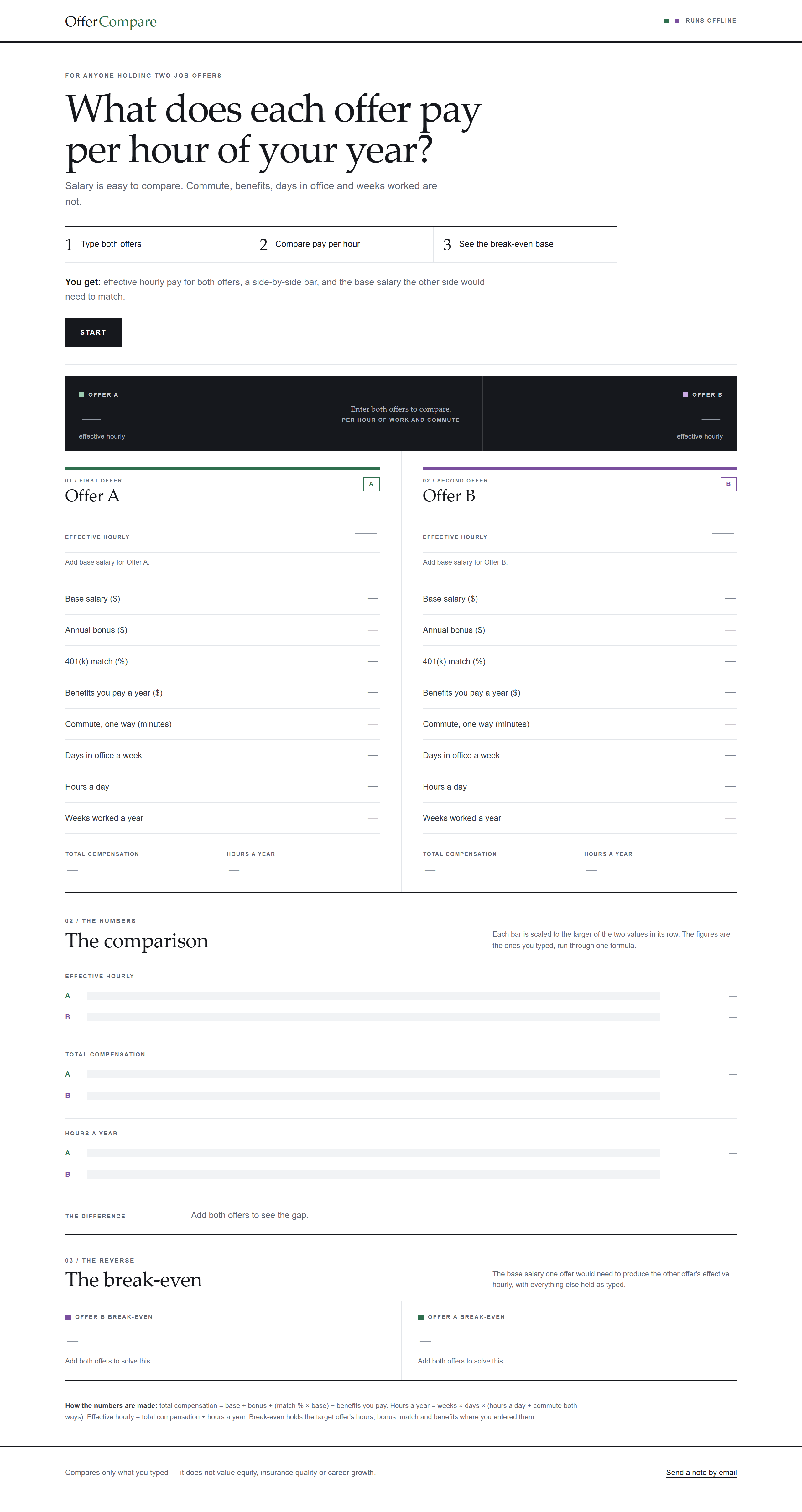 OfferCompare 首屏